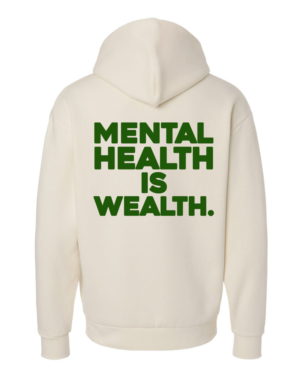 "Mental Wealth" Hoodie (Bone + Green)
